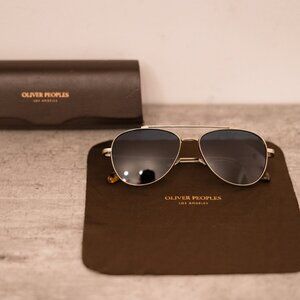 Oliver People's Rikson Blue/Silver Aviator Sunglasses 56MM